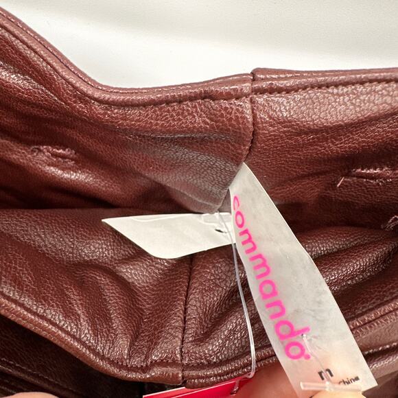 COMMANDO NWT Faux Leather Paperbag Pants in Oxblood // M - Picture 9 of 13